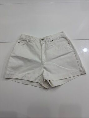 Vintage 90s New York Line White High Waisted Denim Shorts Size 10